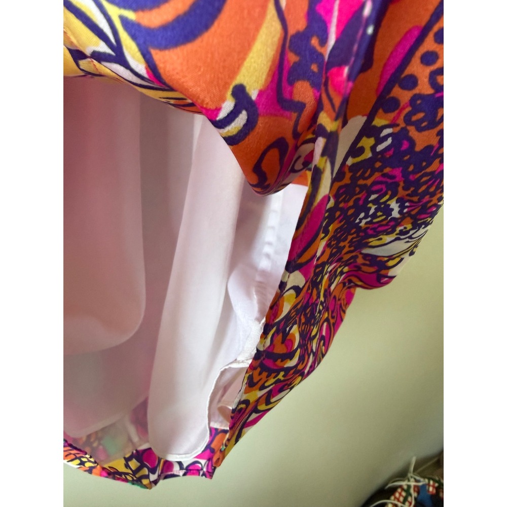 Lilly Pulitzer Silk Halter Mini Dress XS Pink Multi Floral Paisley Abstract - Picture 7 of 8